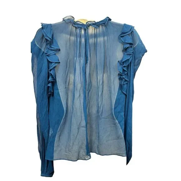 Ulla Johnson Elvia Blouse in Sapphire NWT Size 2 - Picture 5 of 9